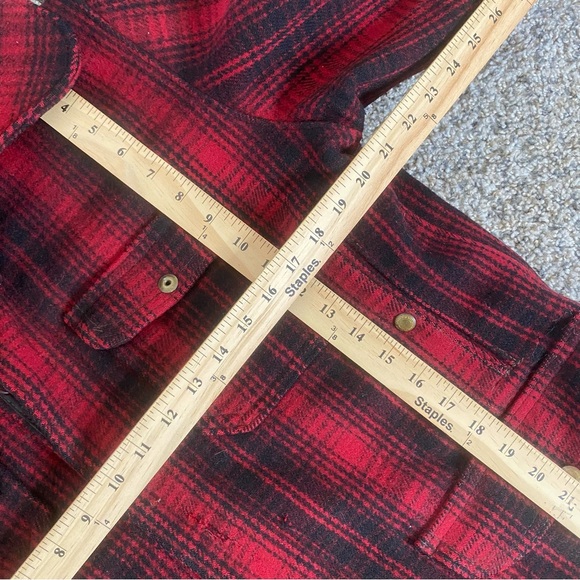 Vintage Woolrich Jacket Mens 38 Red Black 1940s Buffalo Plaid Chinstrap Hunting - Picture 4 of 6